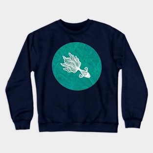 Teal Feathered Betta Fish Crewneck Sweatshirt